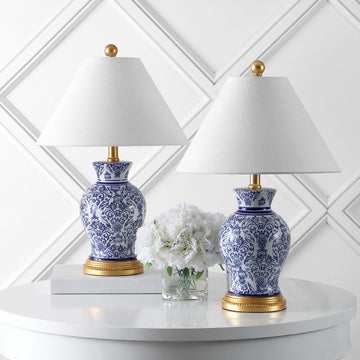 Xia 21" Ceramic/Iron Classic Modern LED Table Lamp - JONATHAN Y